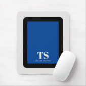 シンプルスタイリッシュモノグラムカラーブロックブルー マウスパッド (マウス)