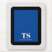 シンプルスタイリッシュモノグラムカラーブロックブルー マウスパッド (正面)