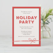 シンプルスタイリッシュレッドアニュアルホリデーパーティー 招待状 (スタンド正面)