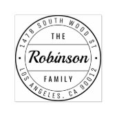 シンプルスタイリッシュ丸ファミリ名差出人住所 セルフインキングスタンプ (デザイン)