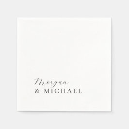 シンプルスタイリッシュ名の新郎新婦ロゴ スタンダードカクテルナプキン