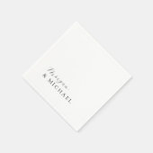 シンプルスタイリッシュ名の新郎新婦ロゴ スタンダードカクテルナプキン (角)