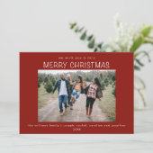 シンプルスタイリッシュ家族の写真クリスマスホリデーカード 招待状 (スタンド正面)