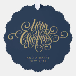 シンプルスタイリッシュ植物学メリークリスマススクリプト オーナメントカード