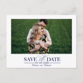 シンプルスタイリッシュ結婚式の写真を保存 ポストカード (正面)