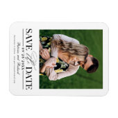 シンプルスタイリッシュ結婚式の写真を保存 マグネット (横)