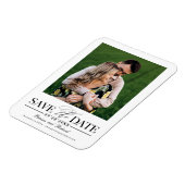 シンプルスタイリッシュ結婚式の写真を保存 マグネット (左側)