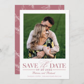 シンプルスタイリッシュ結婚式の写真を保存 招待状 (正面/裏面)