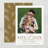 シンプルスタイリッシュ結婚式の写真を保存 招待状 (正面/裏面)