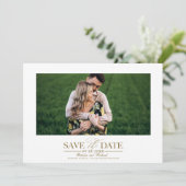 シンプルスタイリッシュ結婚式の写真を保存 招待状 (スタンド正面)