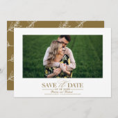 シンプルスタイリッシュ結婚式の写真を保存 招待状 (正面/裏面)