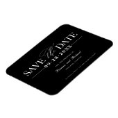 シンプルスタイリッシュ結婚式の日付の非写真の保存 マグネット (左側)