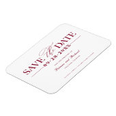 シンプルスタイリッシュ結婚式の日付の非写真の保存 マグネット (左側)