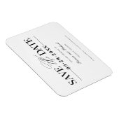 シンプルスタイリッシュ結婚式の日付の非写真の保存 マグネット (右側)