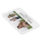 シンプルスタイリッシュ結婚式の日付2写真を保存 マグネット (右側)