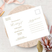 シンプルスタイリッシュ結婚式日付3写真を保存 ポストカード