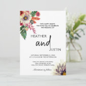 シンプルスタイリッシュ草花 招待状 (スタンド正面)