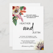 シンプルスタイリッシュ草花 招待状 (正面/裏面)