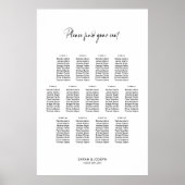 シンプルスタイリッシュ表の結婚座席表 ポスター (正面)