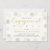 シンプルスタイリッシュ金ゴールド結婚婚約パーティ 招待状 (正面)