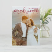 シンプルスタイリッシュBurgundy最高の Day Ever 2写真 サンキューカード (スタンド正面)