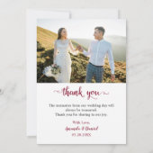 シンプルスタイリッシュBurgundy最高の Day Ever 2写真 サンキューカード (裏面)