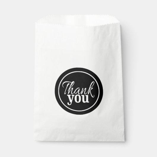 シンプルスタイリッシュScript Thank You白黒 フェイバーバッグ (正面)