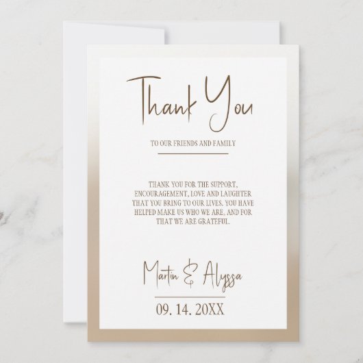 シンプルスタイルサンキューカード サンキューカード (正面)