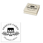 シンプルスタイル、クリーンミニマルベーカリーケーキロゴ ラバースタンプ (押印)