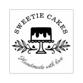 シンプルスタイル、クリーンミニマルベーカリーケーキロゴ ラバースタンプ (インプリント)