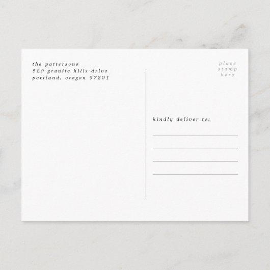 シンプルスタイル |写真卒業のお知らせ 案内ポストカード (裏面)