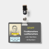 シンプルスタッフIDバッジ バッジ (Front with Clip)