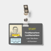 シンプルスタッフIDバッジ バッジ (Back with Clip)