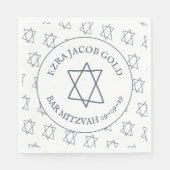 シンプルスターカスタムオブデイビッドB'naiこうもりバー(ユダヤ教の)バル・ミツバー スタンダードランチョンナプキン (正面)