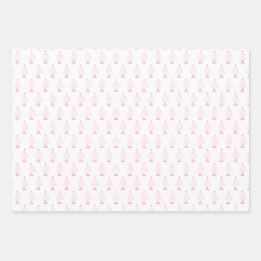 シンプルスターツリーミッドモダンメリークリスマス ラッピングペーパーシート (正面)