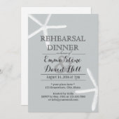 シンプルスターフィッシュシルバーリハーサルディナー 招待状 (正面/裏面)