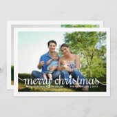 シンプルスターメリークリスマスツーフォトホリデーカード シーズンカード (正面/裏面)