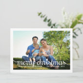 シンプルスターメリークリスマスツーフォトホリデーカード シーズンカード (スタンド正面)