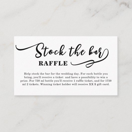 シンプルストックバーブライダルシャワー エンクロージャーカード (正面)