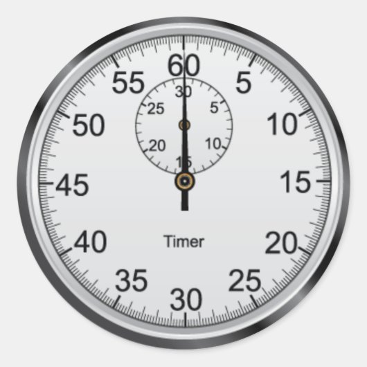 シンプルストップ時計の丸ステッカー ラウンドシール (正面)