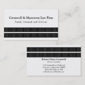 シンプルストライプお洒落Business Card, Black 名刺 (正面/裏面)