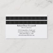 シンプルストライプお洒落Business Card, Black 名刺 (裏面)