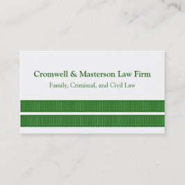 シンプルストライプお洒落Business Card、Green 名刺