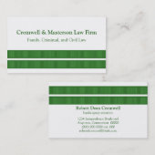 シンプルストライプお洒落Business Card、Green 名刺 (正面/裏面)