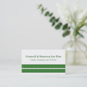 シンプルストライプお洒落Business Card、Green 名刺 (スタンド正面)