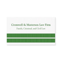 シンプルストライプお洒落Business Card、Green