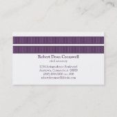 シンプルストライプお洒落Business Card, Purple 名刺 (裏面)