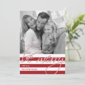 シンプルストライプのクリスマス/ホリデー シーズンカード (スタンド正面)