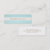 シンプルストライプのスタイリッシュターコイズブエレガントルー スキニー名刺 (正面/裏面)