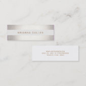 シンプルストライプのスタイリッシュフェイク銀エレガント銀 スキニー名刺 (正面/裏面)